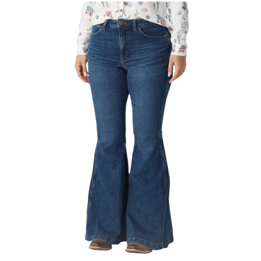 High-Rise Dark Blue Flare Women's Jeans